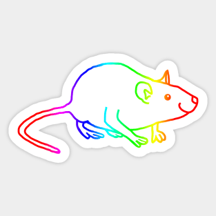 Rainbow Rat Outline Sticker